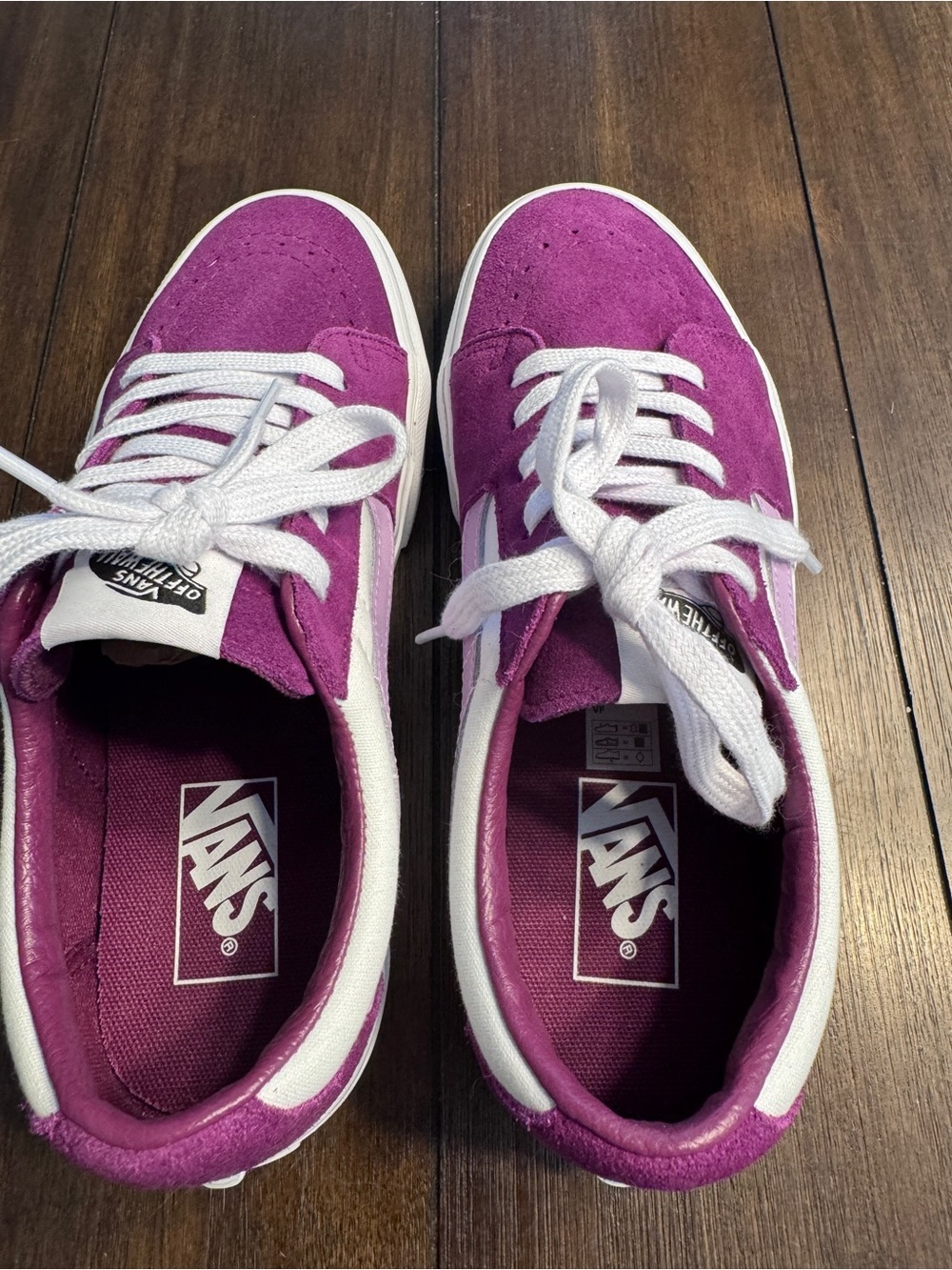 Vans Sk8-Low Dark Purple White Suede Sneakers Men 7 Women’s 8.5 Y2K Streetwear - Picture 8 of 11